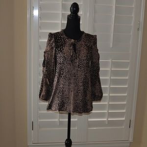 Anthropologie/Maeve 3/4 Sleeve Animal Print Blouse